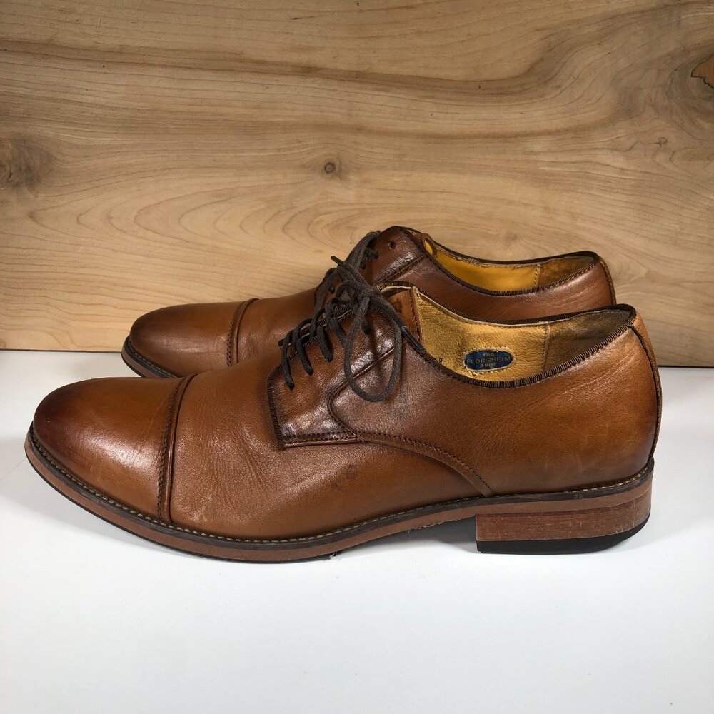 Florsheim Mens 11D Blazer Cap Toe Leather Classic Oxford Dress Shoes 14199-221 - Picture 4 of 9